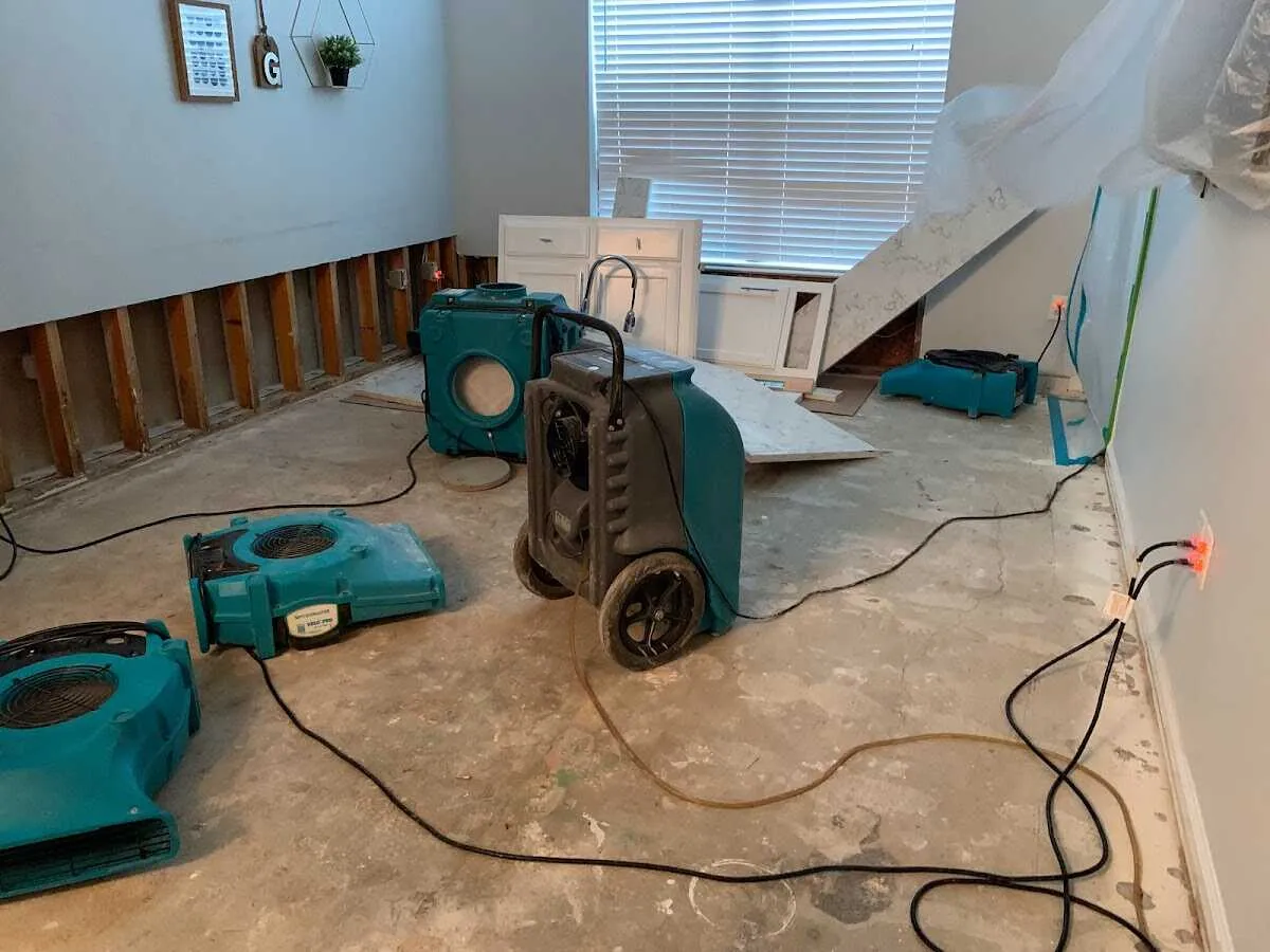 Dehumidifier in flood-cut room for Water Extraction & Removal in West New York